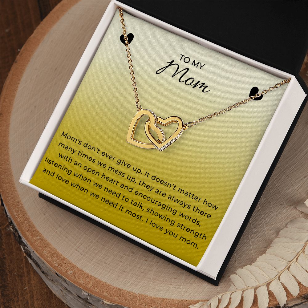 Interlocking Hearts Necklace for Gift for Mom