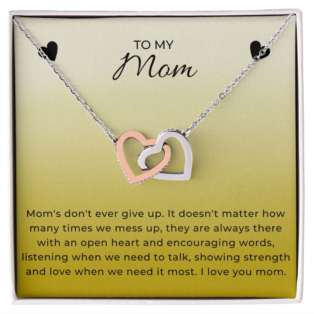 Interlocking Hearts Necklace for Gift for Mom
