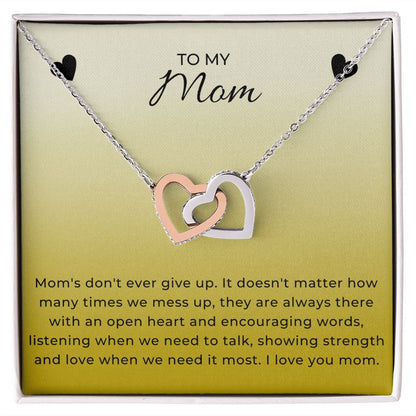Interlocking Hearts Necklace for Gift for Mom