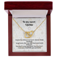 Interlocking Stainless Steel Rose Gold finish Hearts Necklace