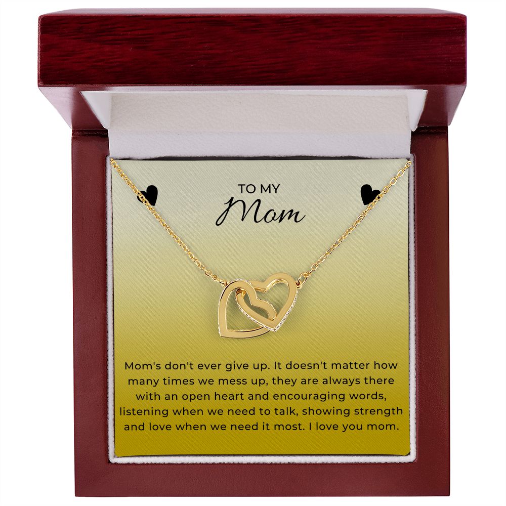 Interlocking Hearts Necklace for Gift for Mom