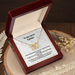 Interlocking Stainless Steel Rose Gold finish Hearts Necklace
