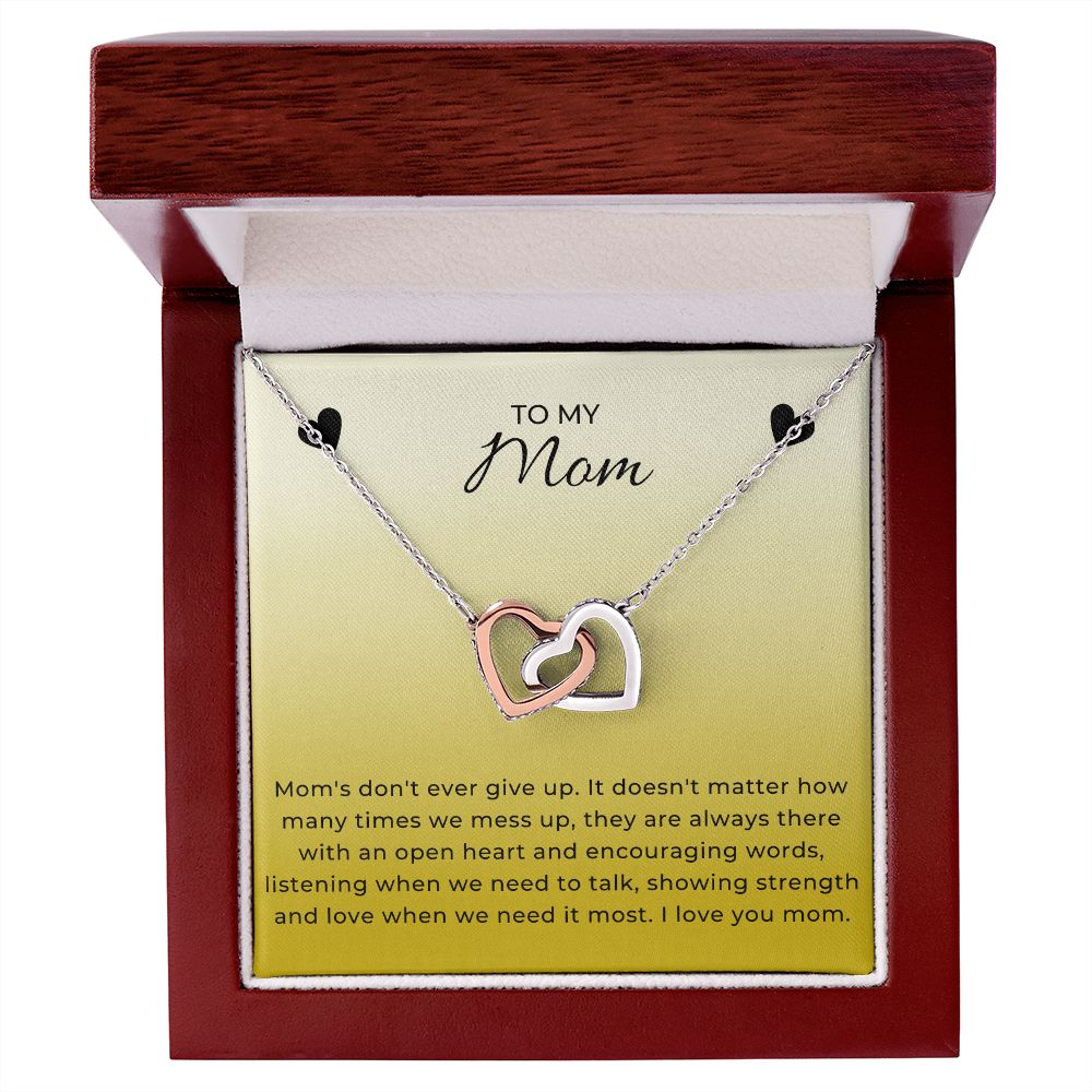 Interlocking Hearts Necklace for Gift for Mom