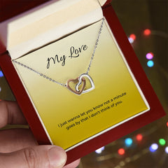 Interlocking Hearts Necklace (Yellow & White Gold Variants)