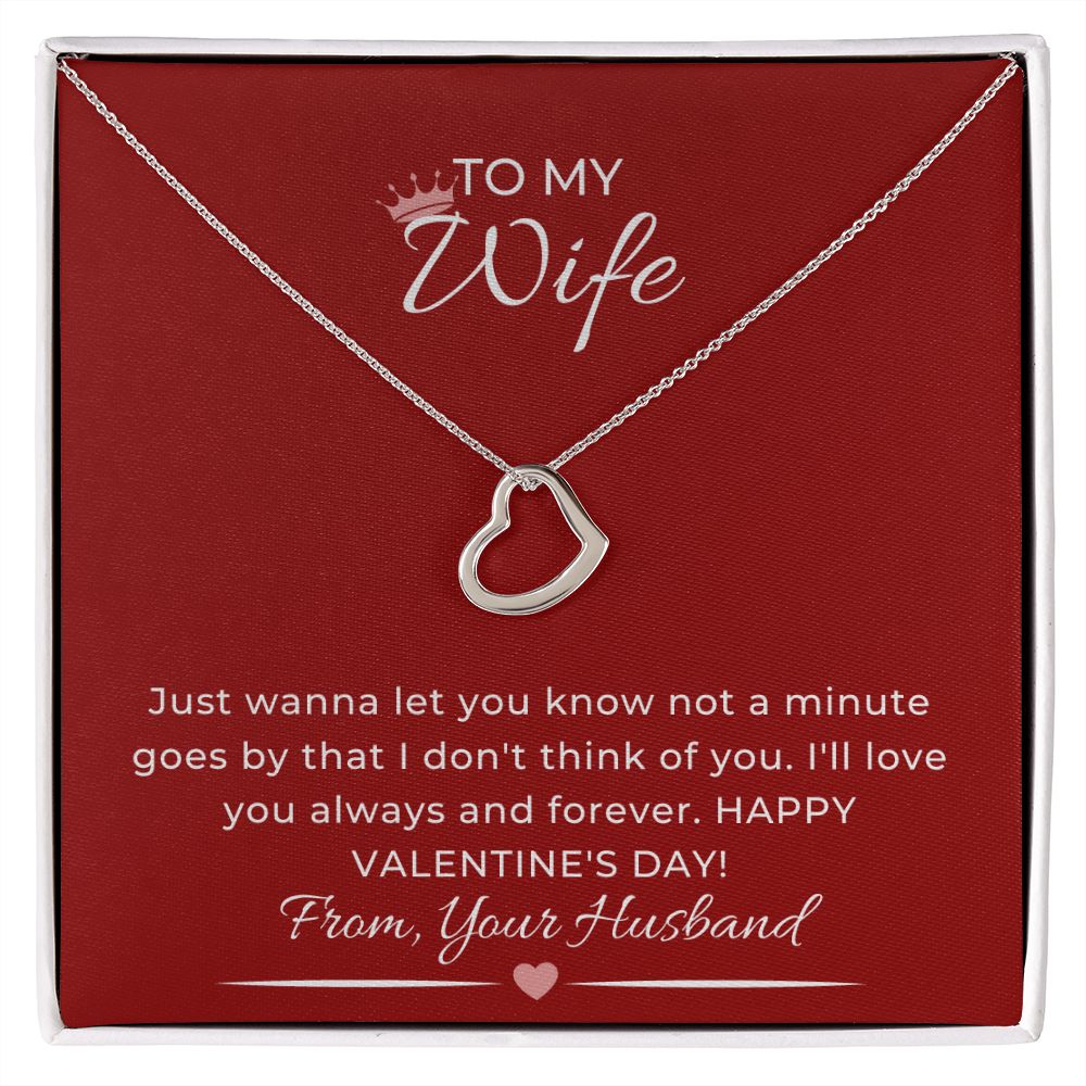 Delicate Heart Necklace For Her on Valentine's Day