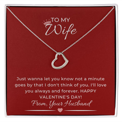 Delicate Heart Necklace For Her on Valentine's Day