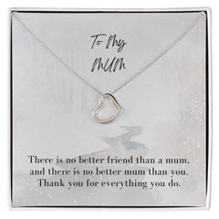 Delicate Heart Necklace For Mom