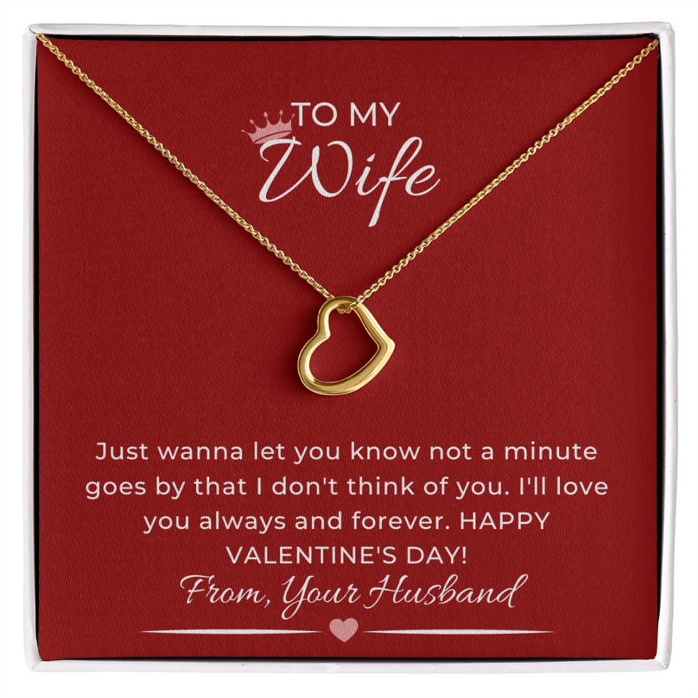 Delicate Heart Necklace For Her on Valentine's Day