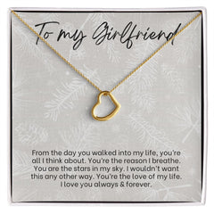 Delicate Heart Necklace For Girlfriend