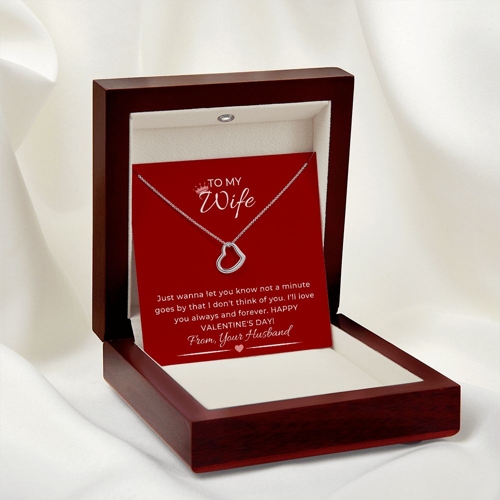 Delicate Heart Necklace For Her on Valentine's Day