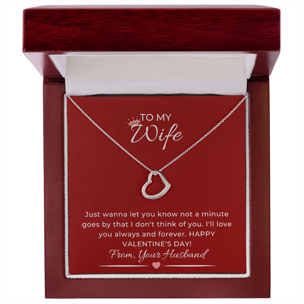 Delicate Heart Necklace For Her on Valentine's Day