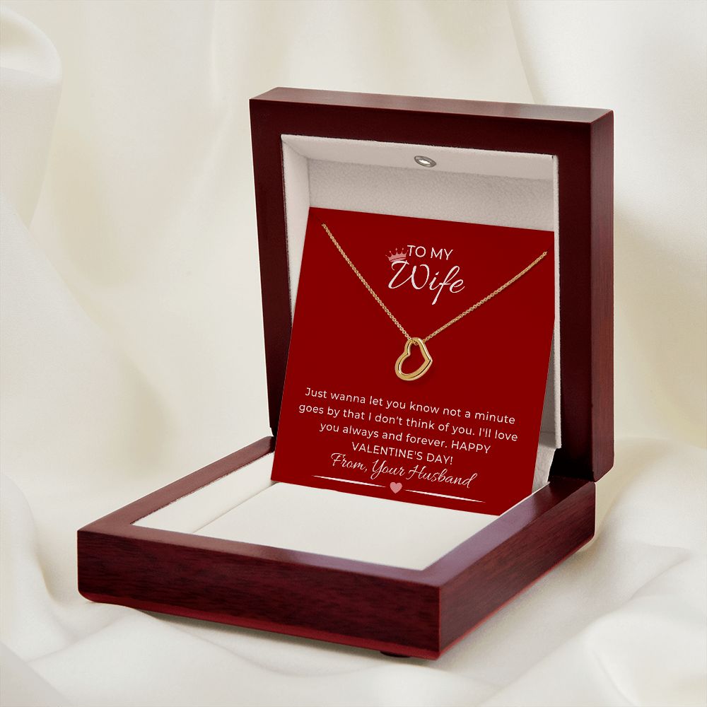 Delicate Heart Necklace For Her on Valentine's Day