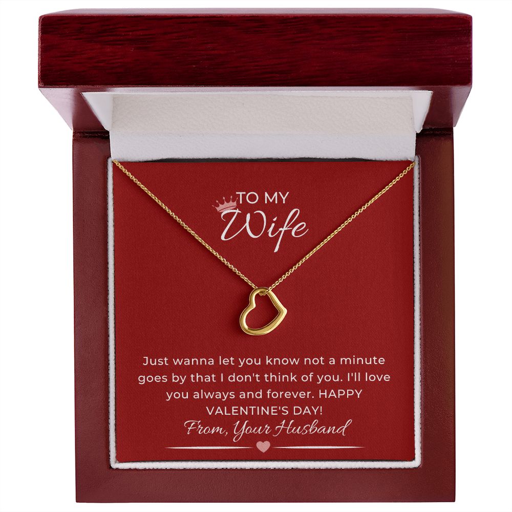 Delicate Heart Necklace For Her on Valentine's Day