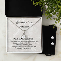 Eternal Hope Necklace + Clear CZ Earrings For Mom