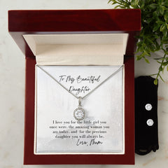 Eternal Hope Necklace + Clear CZ Earrings For Daughter