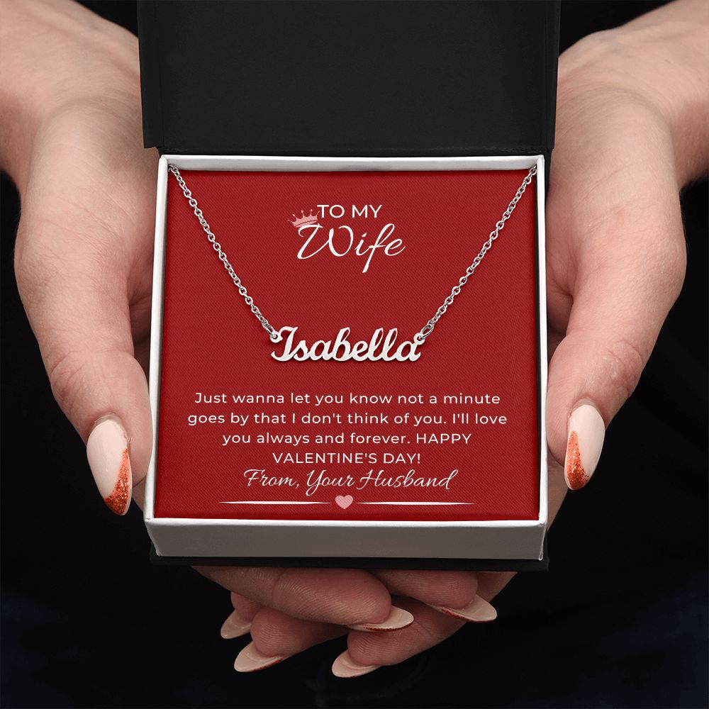 Custom Name Necklace For Her on Valentine's Day