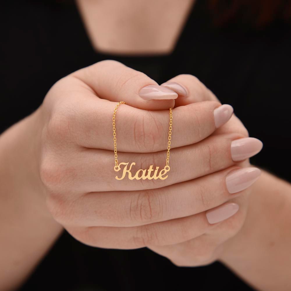 Custom Name Necklace with Message Card For Birthday