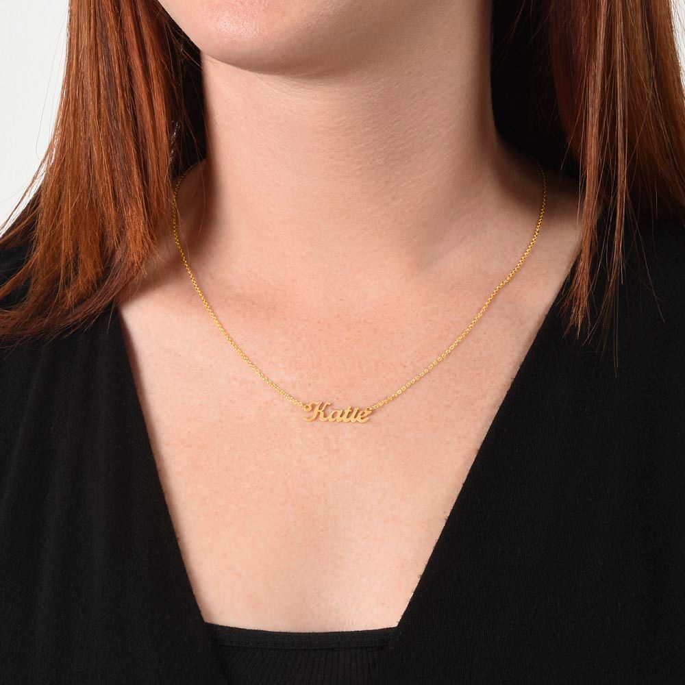 Custom Name Necklace with Message Card For Birthday