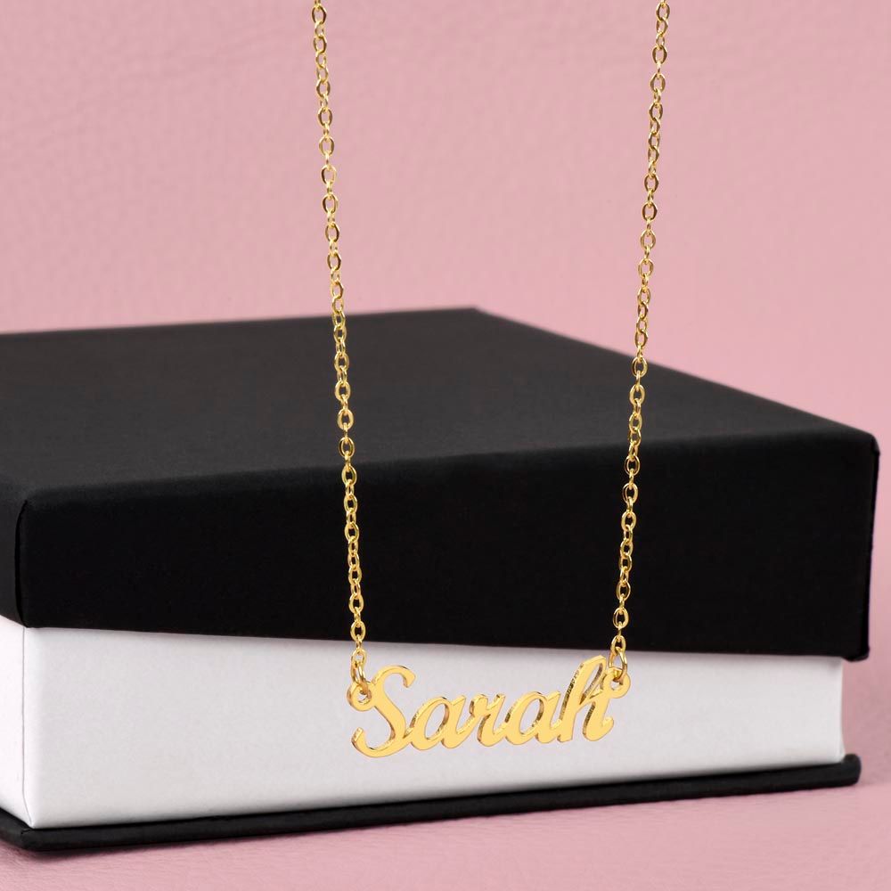 Custom Name Necklace with Message Card For Birthday