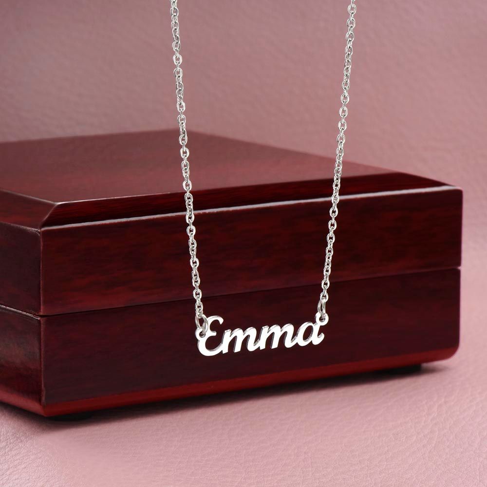 Custom Name Necklace with Message Card For Birthday