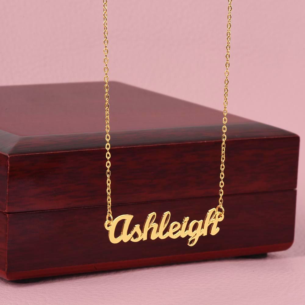 Custom Name Necklace with Message Card For Birthday