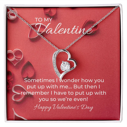 Forever Love Necklace with On Demand Message Card Valentine's Day Gift for her