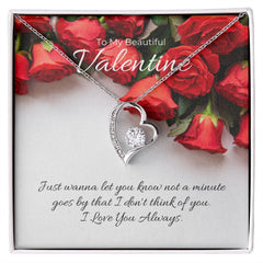 Forever Love Necklace with On Demand Message Card for Valentine