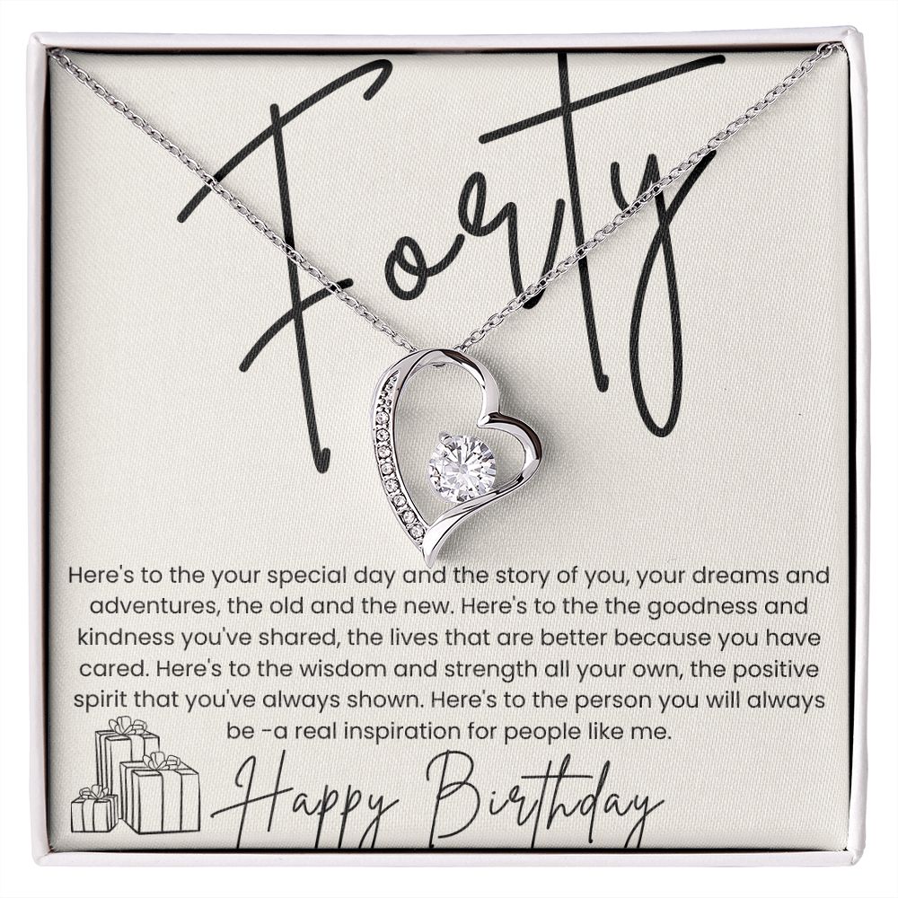 Forever Love Necklace for Her 40th Birthday