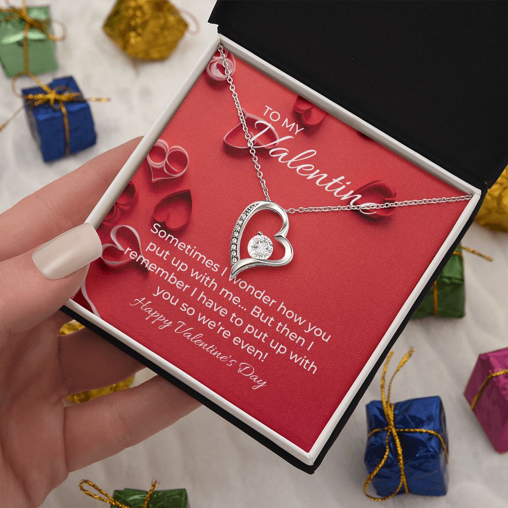 Forever Love Necklace with On Demand Message Card Valentine's Day Gift for her