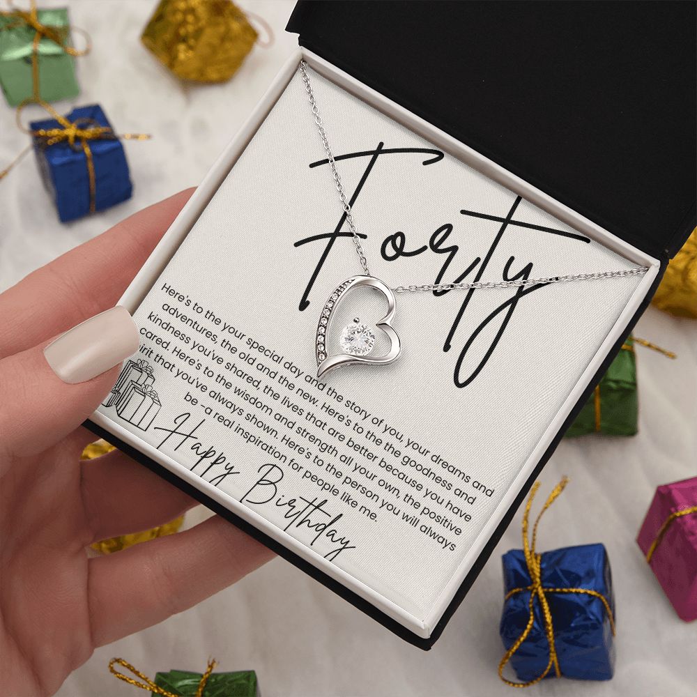 Forever Love Necklace for Her 40th Birthday