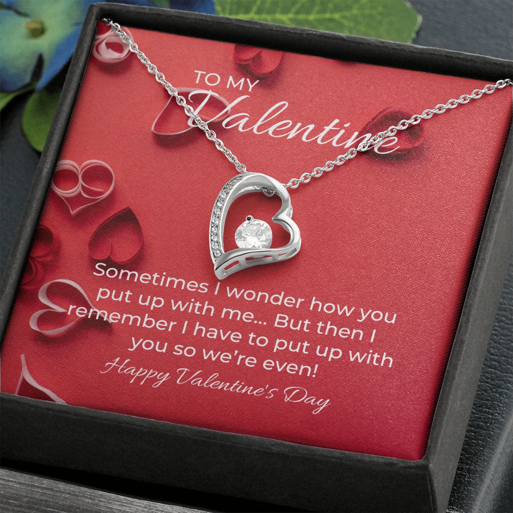 Forever Love Necklace with On Demand Message Card Valentine's Day Gift for her