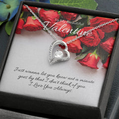 Forever Love Necklace with On Demand Message Card for Valentine