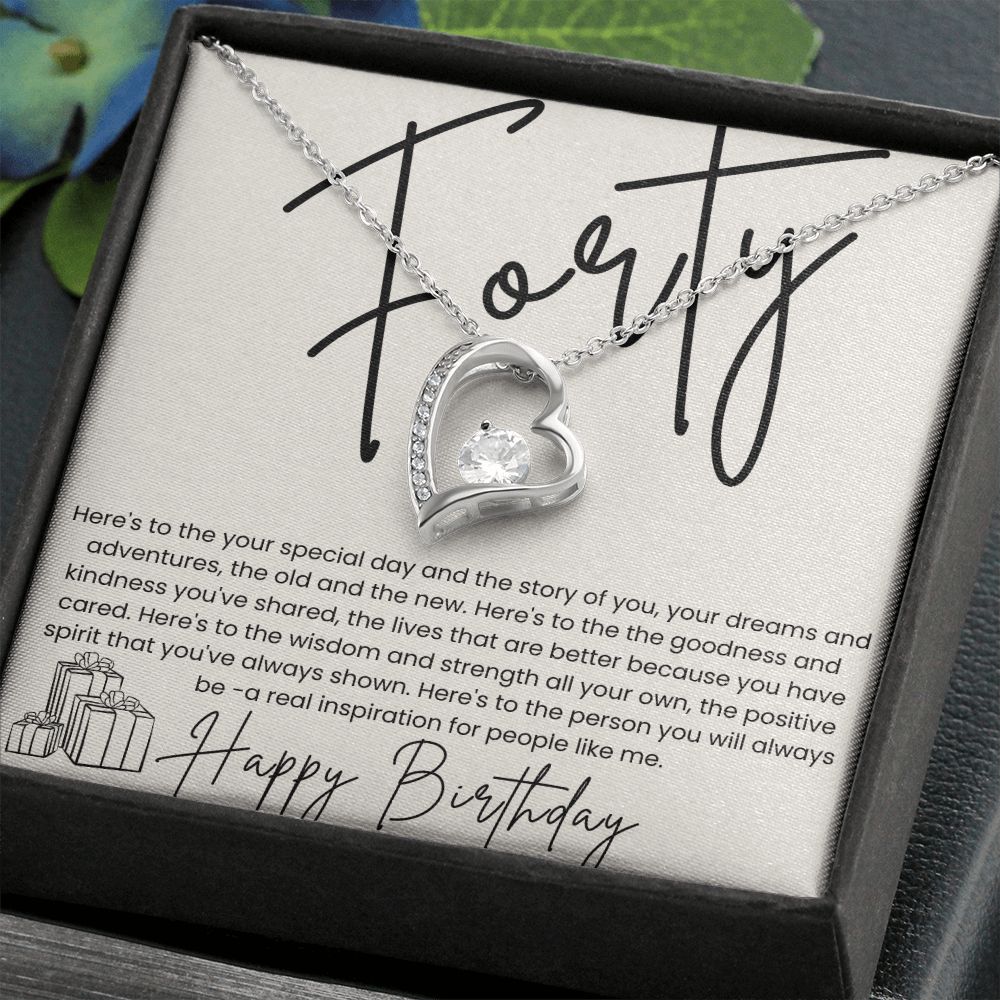 Forever Love Necklace for Her 40th Birthday