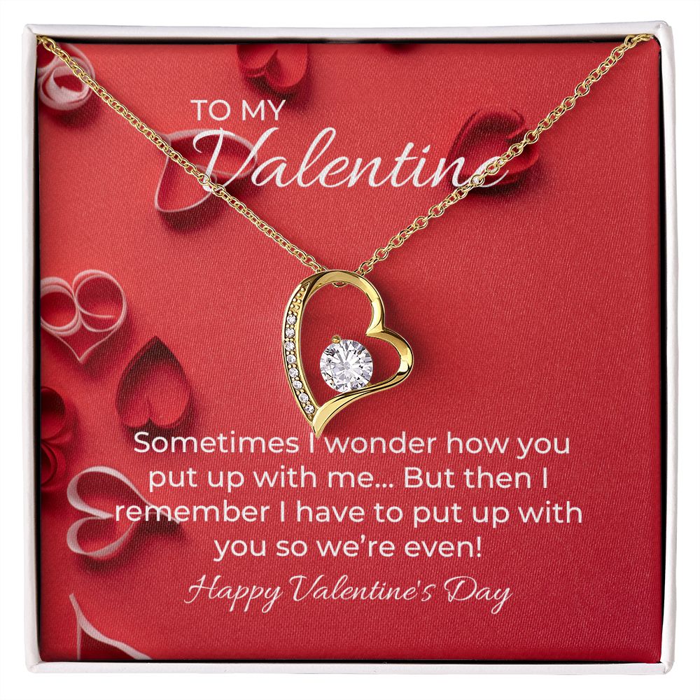 Forever Love Necklace with On Demand Message Card Valentine's Day Gift for her
