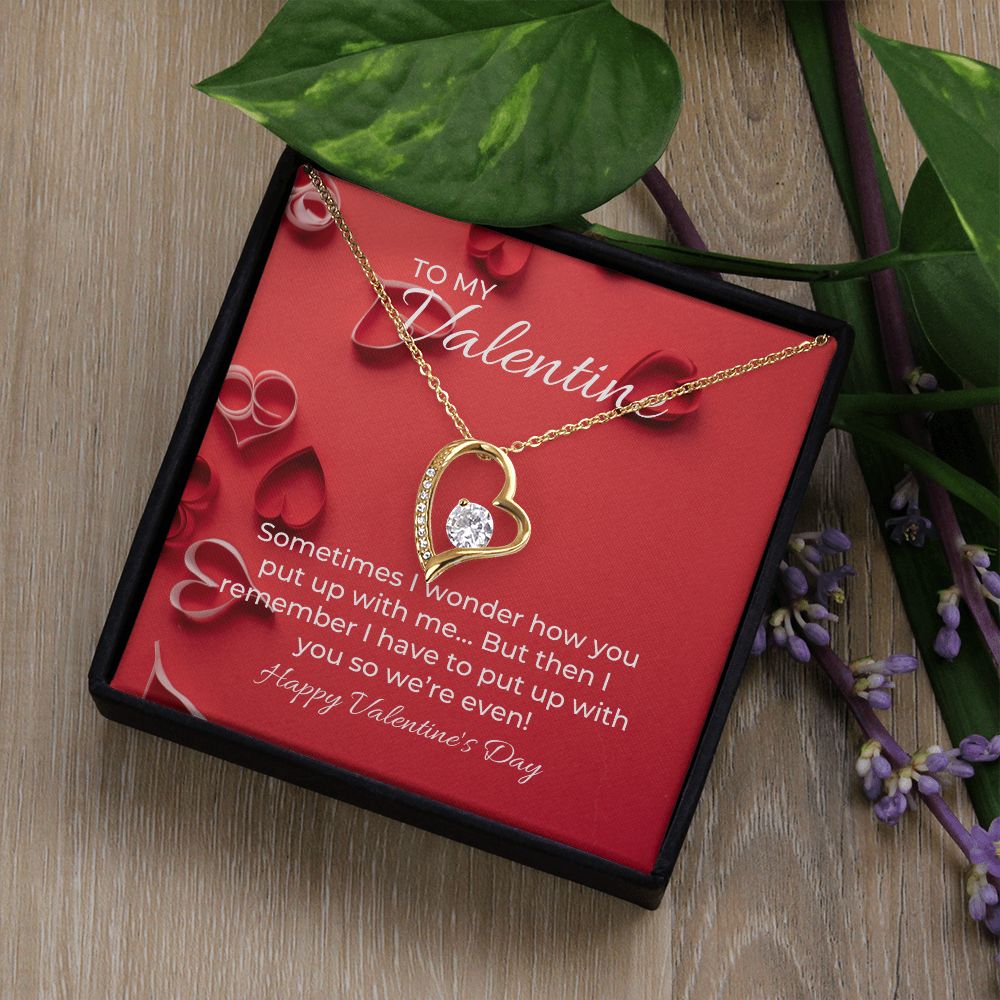 Forever Love Necklace with On Demand Message Card Valentine's Day Gift for her