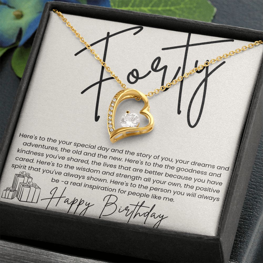 Forever Love Necklace for Her 40th Birthday