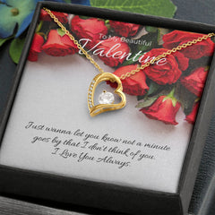 Forever Love Necklace with On Demand Message Card for Valentine