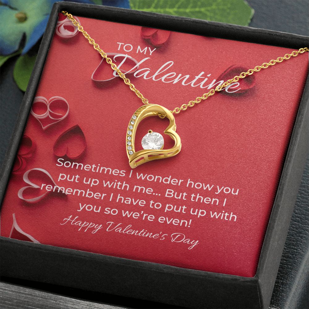 Forever Love Necklace with On Demand Message Card Valentine's Day Gift for her