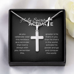Stainless Steel Inspirational Faith Cross Necklace