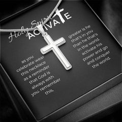 Stainless Steel Inspirational Faith Cross Necklace