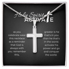 Stainless Steel Inspirational Faith Cross Necklace