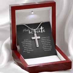 Stainless Steel Inspirational Faith Cross Necklace