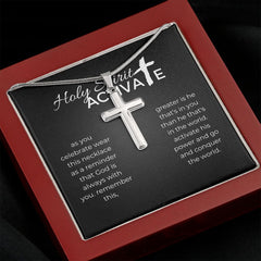 Stainless Steel Inspirational Faith Cross Necklace