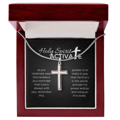 Stainless Steel Inspirational Faith Cross Necklace